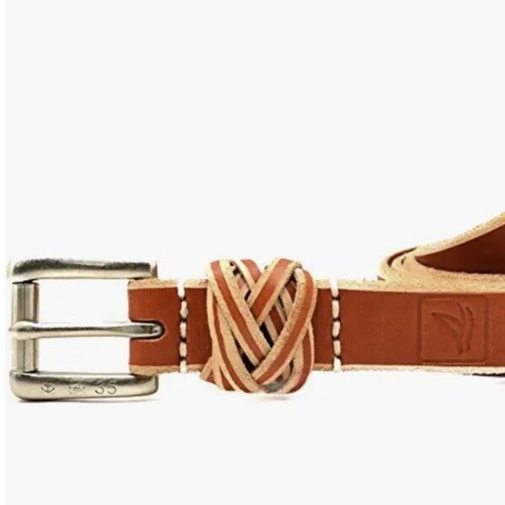 NWT Sperry Top-Sider Women's 20mm Braid Loop Leather Belt Size SMALL